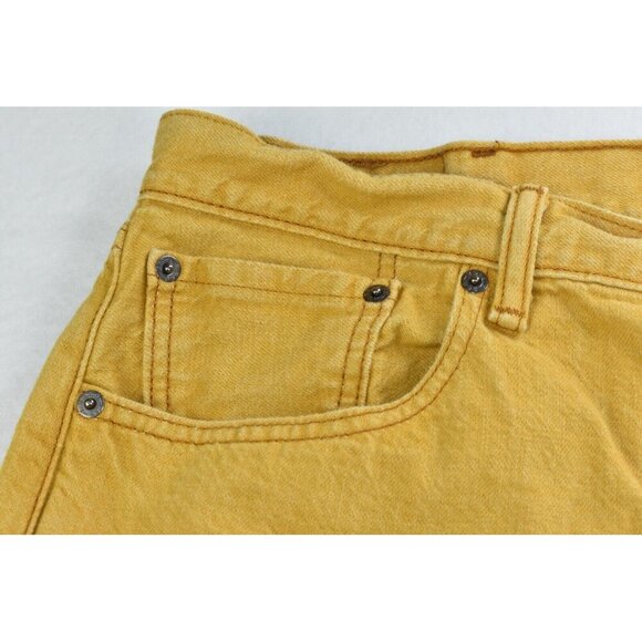 Levi's 501 Men's Jeans Size 42 X 27 Button Fly Denim Mustard Yellow  -Flaws- - Picture 4 of 16
